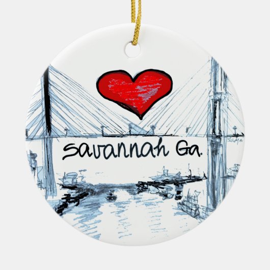 Liebe I Savanne GA Keramik Ornament (Vorne)