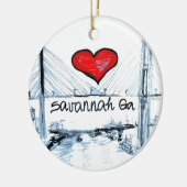 Liebe I Savanne GA Keramik Ornament (Links)