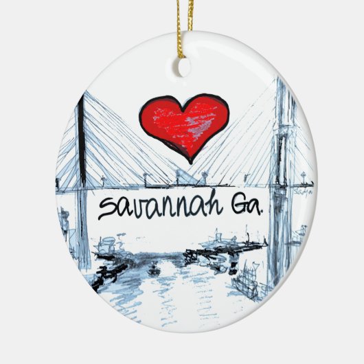 Liebe I Savanne GA Keramik Ornament (Links)