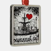 Liebe I Savanne GA Silbernes Ornament (Rechts)