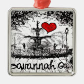 Liebe I Savanne GA Silbernes Ornament (Vorne)