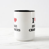 Liebe I Schlangen-Charmeure Zweifarbige Tasse (Mittel)