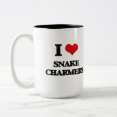 Liebe I Schlangen-Charmeure Zweifarbige Tasse (Links)