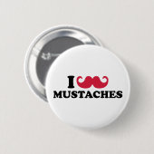 Liebe I Schnurrbärte Button (Vorne & Hinten)