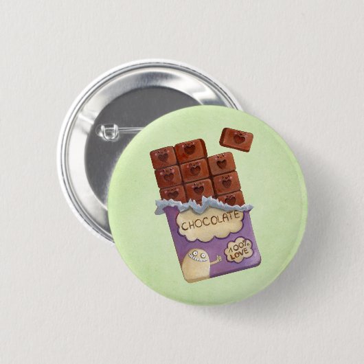 Liebe I Schokolade Button (Vorne & Hinten)