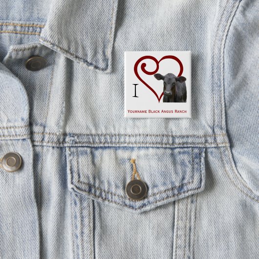 Liebe I schwarzes Angus-Rindfleisch Button (Beispiel)
