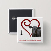 Liebe I schwarzes Angus-Rindfleisch Button (Vorne & Hinten)