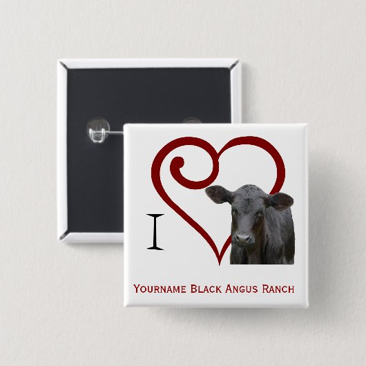 Liebe I schwarzes Angus-Rindfleisch Button (Vorne & Hinten)