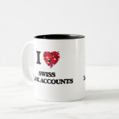 Liebe I Schweizer Bankkonten Zweifarbige Tasse (Vorderseite Links)