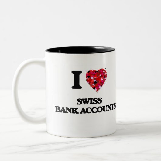 Liebe I Schweizer Bankkonten Zweifarbige Tasse (Links)