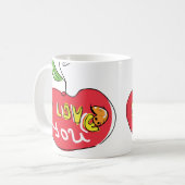 Liebe I Sie Apfel mit der Wurmtee-Tasse Kaffeetasse (Vorderseite Links)