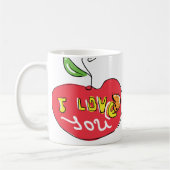 Liebe I Sie Apfel mit der Wurmtee-Tasse Kaffeetasse (Links)