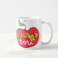 Liebe I Sie Apfel mit der Wurmtee-Tasse