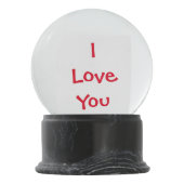 Liebe I Sie Babypandabär mit großem rotem Herzen Schneekugel (Rückseite)