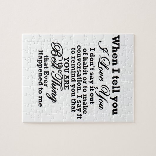 Liebe I Sie, beste Sache überhaupt! Puzzle (Horizontal)