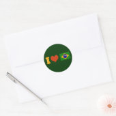 Liebe I Sie Brasilien Runder Aufkleber (Umschlag)
