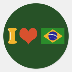 Liebe I Sie Brasilien Runder Aufkleber