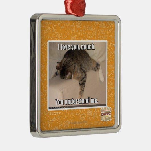 Liebe I Sie, Couch Silbernes Ornament (Rechts)