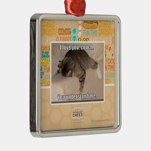 Liebe I Sie, Couch Silbernes Ornament (Rechts)