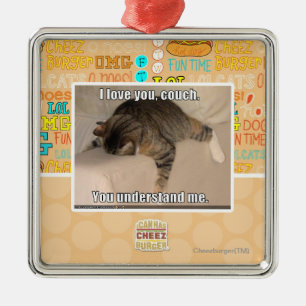 Liebe I Sie, Couch Silbernes Ornament