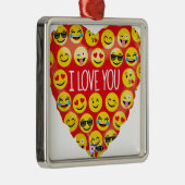 Liebe I Sie emoji Herz Silbernes Ornament (Rechts)