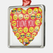 Liebe I Sie emoji Herz Silbernes Ornament (Links)