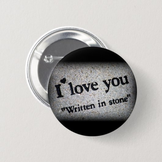 Liebe I Sie geschrieben in Steinknopf Button (Vorne & Hinten)