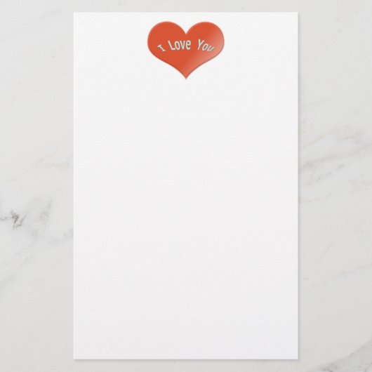 Liebe I Sie Herz Briefpapier (Vorderseite)