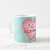 Liebe I Sie Herz-Name-Tassen Kaffeetasse (Vorderseite Links)