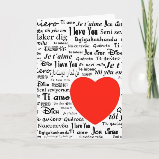 Liebe I Sie in den verschiedenen Sprachen Karte (Vorderseite)