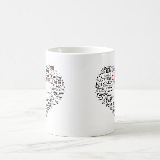 Liebe I Sie in der verschiedene Kaffeetasse (Mittel)