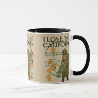 Liebe I Sie Kalifornien-Bär 11 Unze-Wecker Tasse