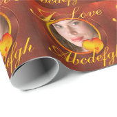 Liebe I Sie Name- und Fotoverpackungspapier Geschenkpapier (Rolleneckpunkt)