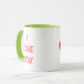 Liebe I Sie, niedliches Krokodil mit einer Tasse (Vorderseite Links)