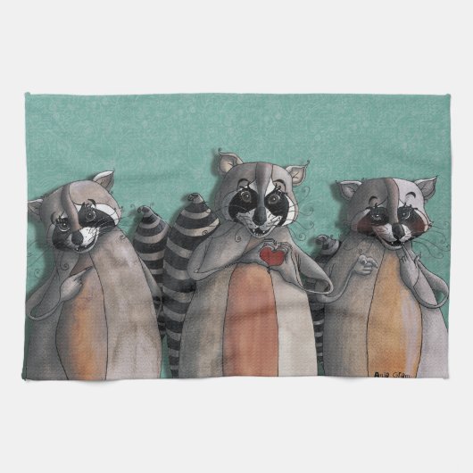 Liebe I Sie Raccoons Handtuch (Horizontal)