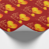 Liebe I Sie Schablonennamensherzen Geschenkpapier (Ecke)
