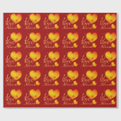 Liebe I Sie Schablonennamensherzen Geschenkpapier (Flach)
