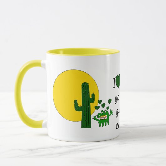Liebe I Sie, Sie alter mürrischer Kaktus! Tasse (Links)