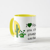 Liebe I Sie, Sie alter mürrischer Kaktus! Tasse (Vorderseite Links)