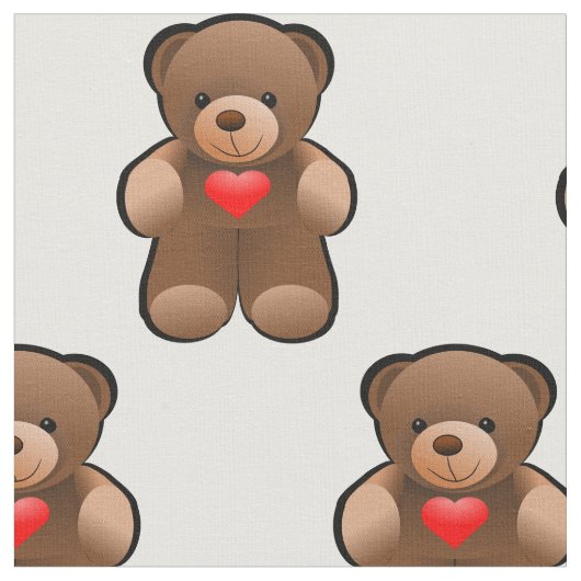 Liebe I Sie Teddy-Bärn-Druck-Gewebe Stoff (Nahaufnahme)