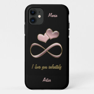 Liebe I Sie unendlich stilvoller rosa schwarzer Case-Mate iPhone Hülle