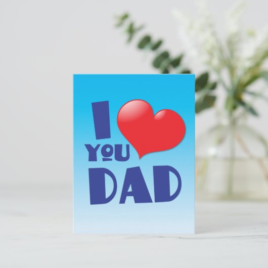 Liebe I Sie VATER! mit Herzen Postkarte (Stehend Vorderseite)