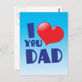Liebe I Sie VATER! mit Herzen Postkarte (Vorne/Hinten)