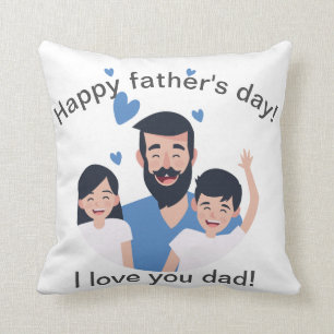 Liebe I Sie Vati, glückliche glückliche Familie Kissen
