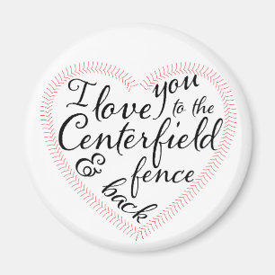 Liebe I Sie zum Centerfieldzaun und -rückseite Magnet