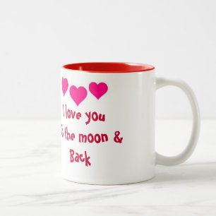 Liebe I Sie zum Mond u. zur hinteren Tasse