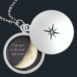 Liebe I Sie zum Mond und hinteren zur Sterling Silberkette<br><div class="desc">Schöne Halskette mit einem Bild des Mondes,  den ich fotografierte.</div>