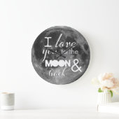 Liebe I Sie zum Mond und zur Rückseite Große Wanduhr (Zuhause)