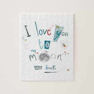 Liebe I Sie zum Mond und zur Rückseite Puzzle