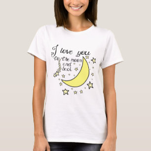Liebe I Sie zum Mond und zur Rückseite T-Shirt